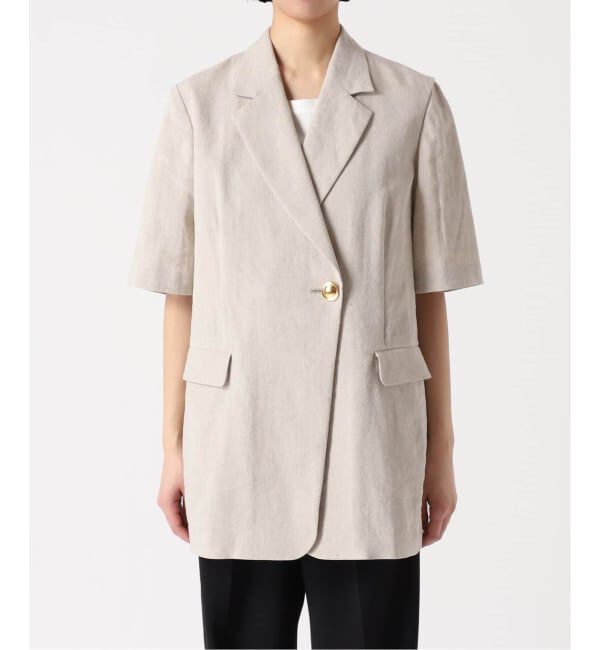 journal standard L'essage「《予約》リネンハーフスリーブジャケット」|テーラードジャケット|