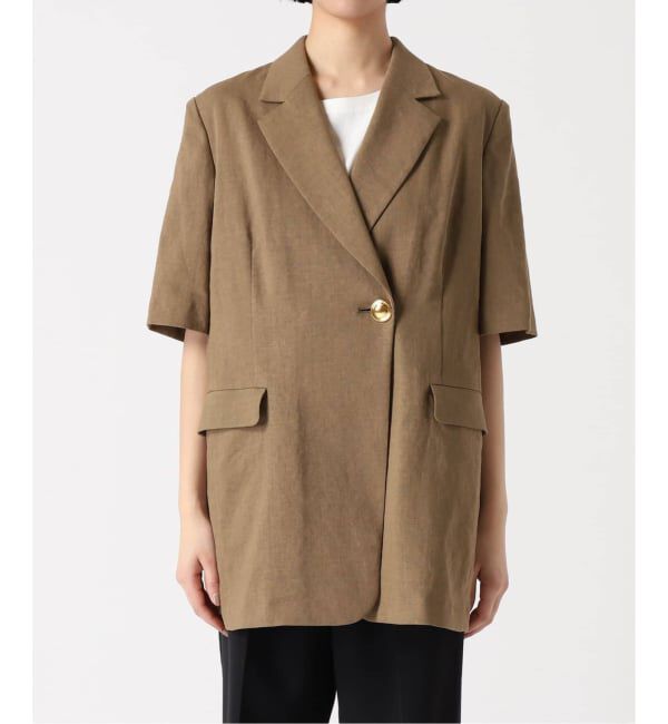 journal standard L'essage「《予約》リネンハーフスリーブジャケット」|テーラードジャケット|