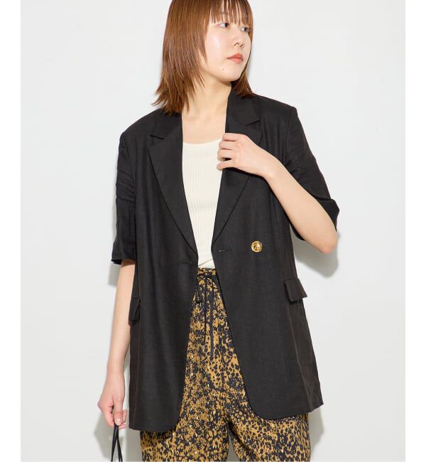 journal standard L'essage「《予約》リネンハーフスリーブジャケット」|テーラードジャケット|