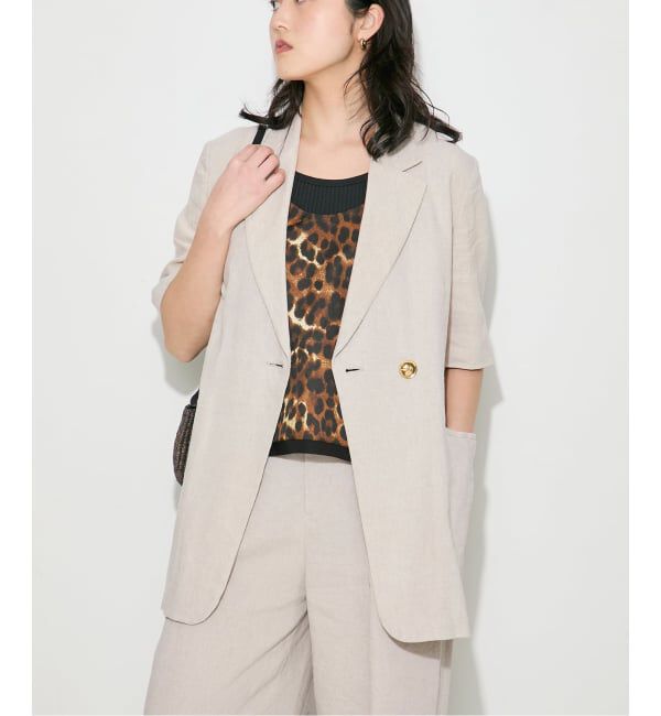 journal standard L'essage「《予約》リネンハーフスリーブジャケット」|テーラードジャケット|