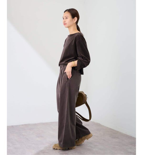 FRAMeWORK「ベロアボーダープルオーバー」|Tシャツ・カットソー|