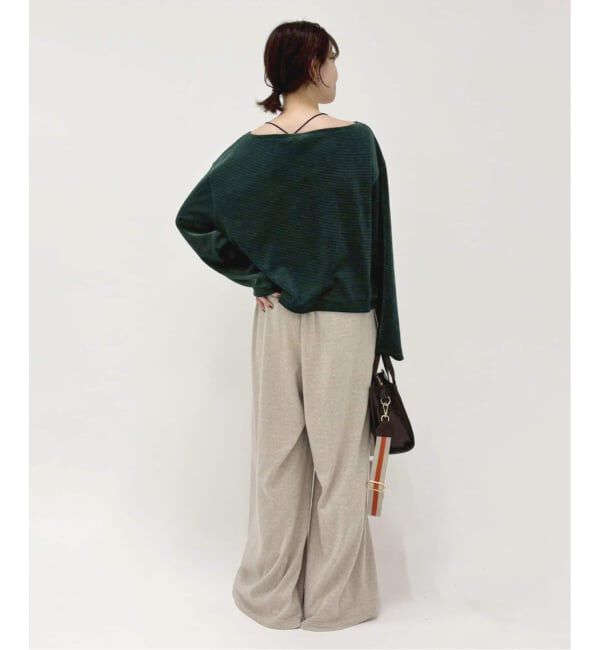 FRAMeWORK「ベロアボーダープルオーバー」|Tシャツ・カットソー|