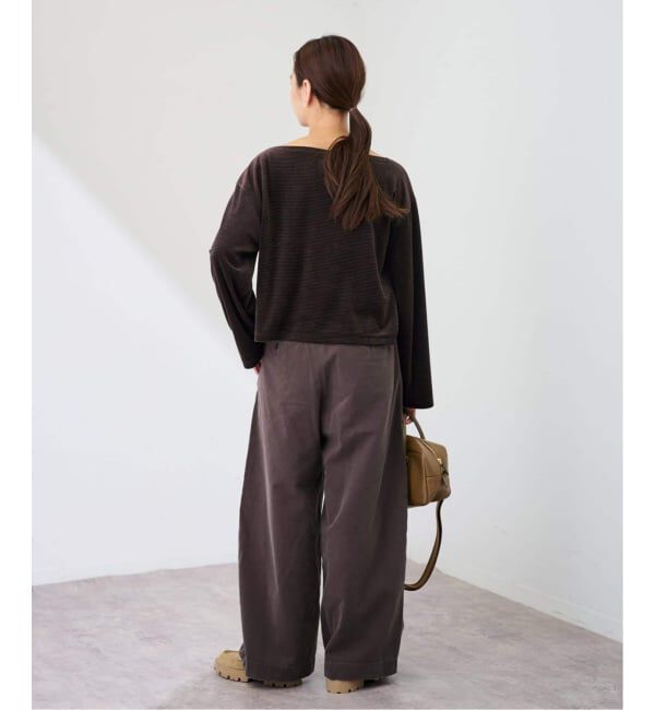 FRAMeWORK「ベロアボーダープルオーバー」|Tシャツ・カットソー|