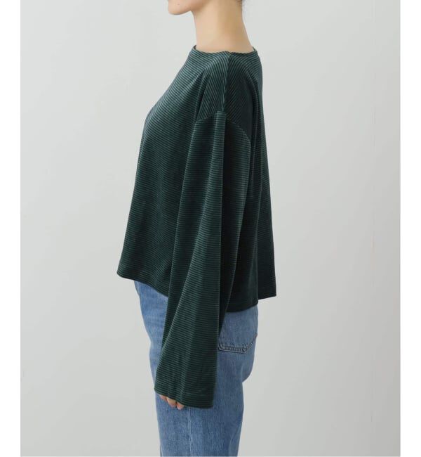 FRAMeWORK「ベロアボーダープルオーバー」|Tシャツ・カットソー|