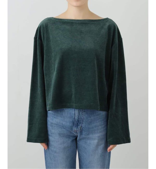 FRAMeWORK「ベロアボーダープルオーバー」|Tシャツ・カットソー|