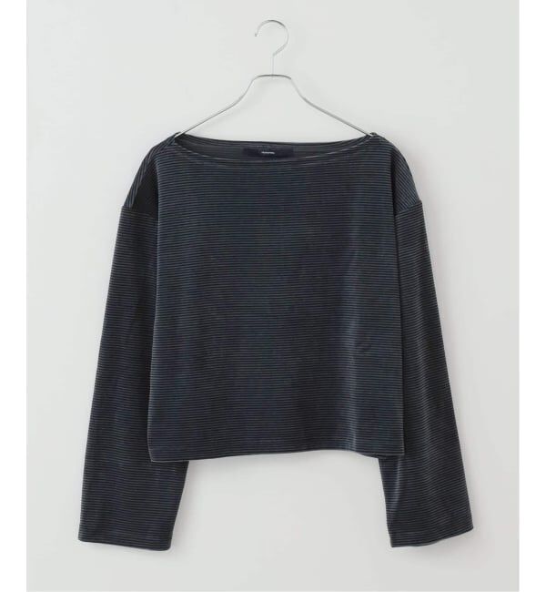 FRAMeWORK「ベロアボーダープルオーバー」|Tシャツ・カットソー|