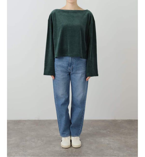 FRAMeWORK「ベロアボーダープルオーバー」|Tシャツ・カットソー|