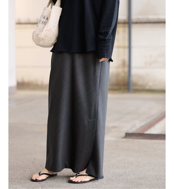 FRAMeWORK「TWストライプバイアススカート」|スカート|