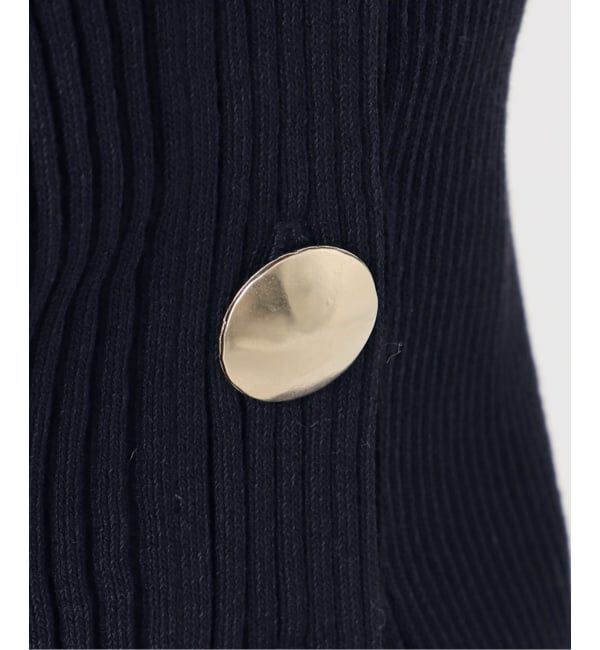 NOBLE「《予約》ゴールドボタンVネックリブニット」|カーディガン|
