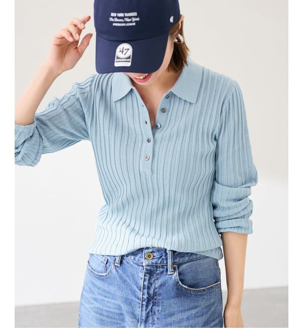 FRAMeWORK「リブニットポロシャツ」|ニット・セーター|