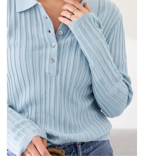 FRAMeWORK「リブニットポロシャツ」|ニット・セーター|