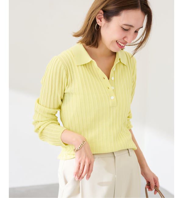 FRAMeWORK「リブニットポロシャツ」|ニット・セーター|