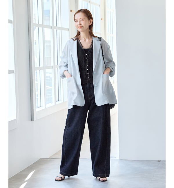 U by SPICK&SPAN「《予約》バレルレッグバギーデニム」|デニム|