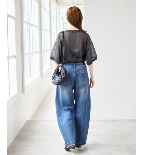 U by SPICK&SPAN「《予約》バレルレッグバギーデニム」|デニム|