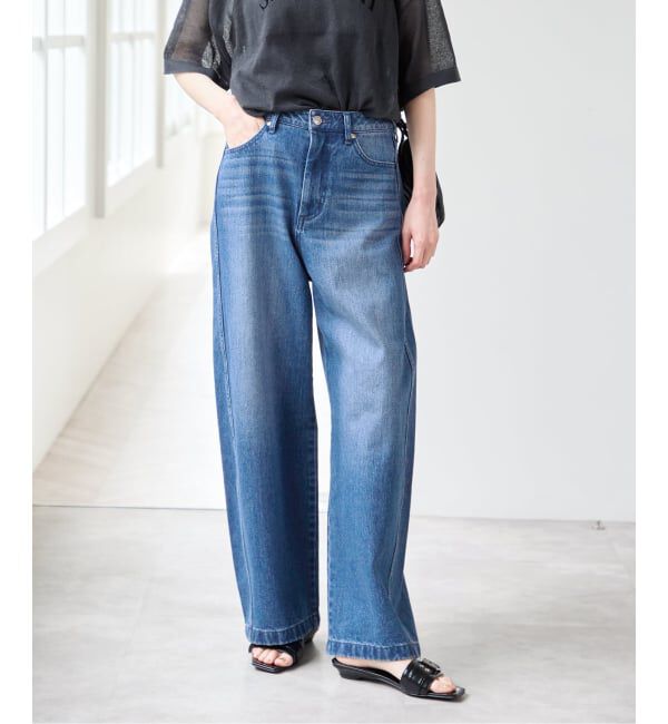 U by SPICK&SPAN「《予約》バレルレッグバギーデニム」|デニム|