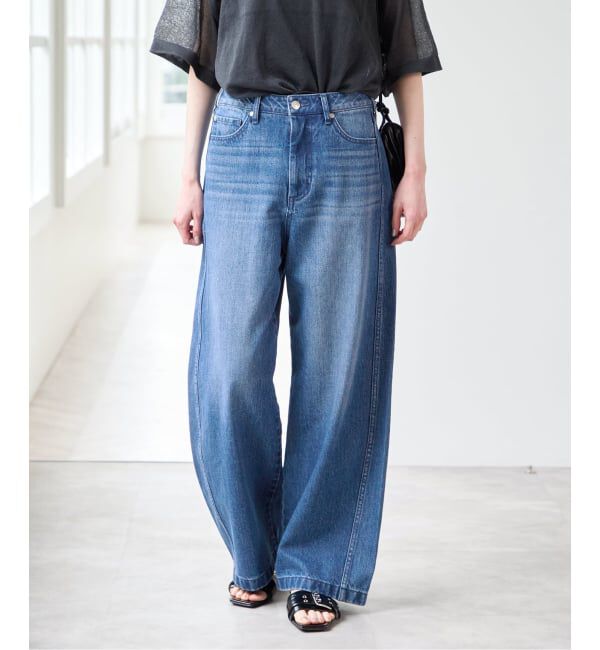 U by SPICK&SPAN「《予約》バレルレッグバギーデニム」|デニム|