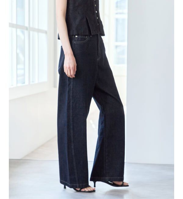 U by SPICK&SPAN「《予約》バレルレッグバギーデニム」|デニム|