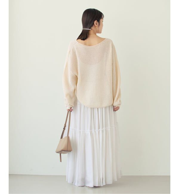 NOBLE「《予約・セットアップ対応》ラミーリヨセルツイルティアードスカート」|スカート|