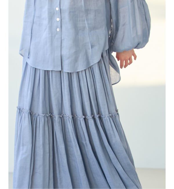 NOBLE「《予約・セットアップ対応》ラミーリヨセルツイルティアードスカート」|スカート|