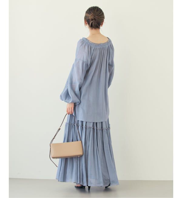 NOBLE「《予約・セットアップ対応》ラミーリヨセルツイルティアードスカート」|スカート|