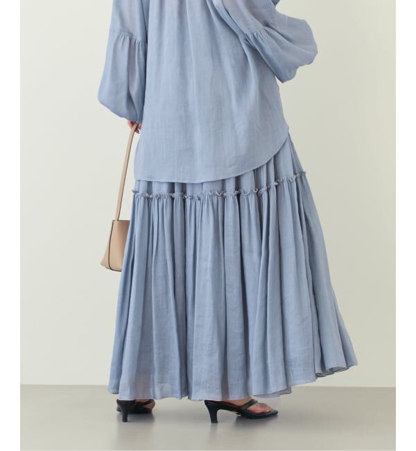 NOBLE「《予約・セットアップ対応》ラミーリヨセルツイルティアードスカート」|スカート|