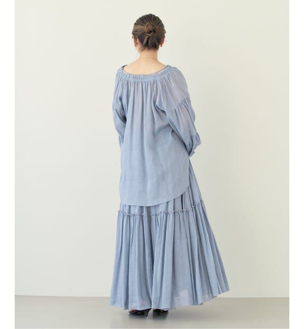 NOBLE「《予約・セットアップ対応》ラミーリヨセルツイルティアードスカート」|スカート|