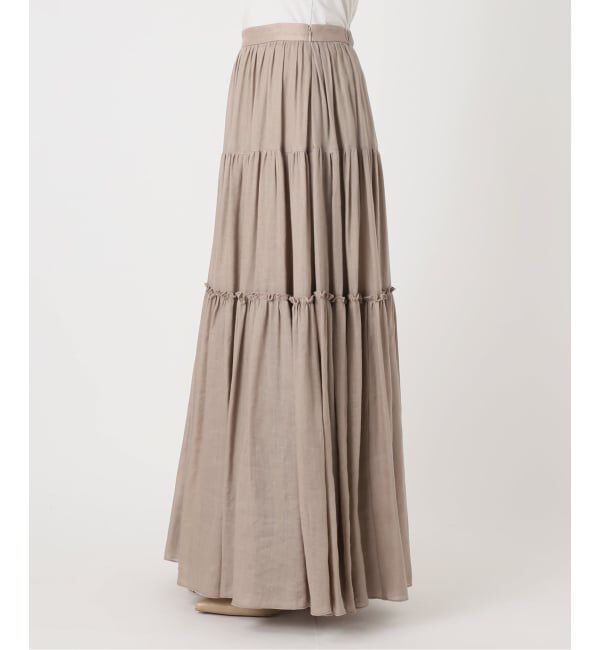 NOBLE「《予約・セットアップ対応》ラミーリヨセルツイルティアードスカート」|スカート|