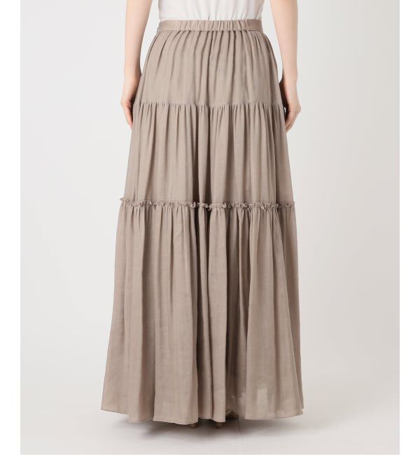 NOBLE「《予約・セットアップ対応》ラミーリヨセルツイルティアードスカート」|スカート|