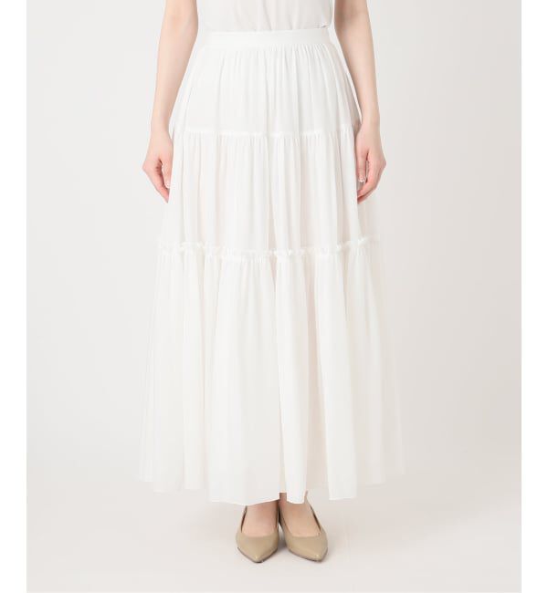 NOBLE「《予約・セットアップ対応》ラミーリヨセルツイルティアードスカート」|スカート|