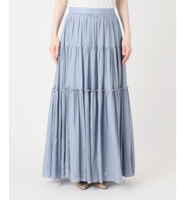 NOBLE「《予約・セットアップ対応》ラミーリヨセルツイルティアードスカート」|スカート|