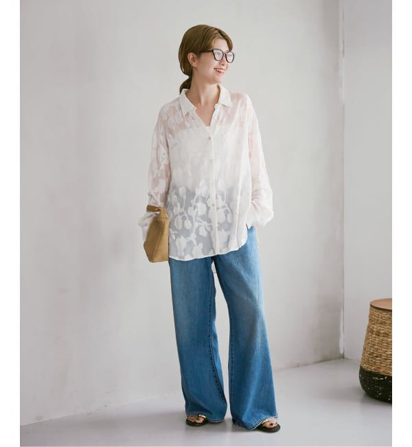 Spick and Span「《予約》HYU フラワージャガードシャツ」|シャツ・ブラウス|