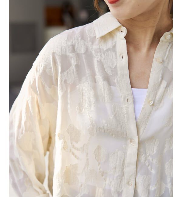 Spick and Span「《予約》HYU フラワージャガードシャツ」|シャツ・ブラウス|