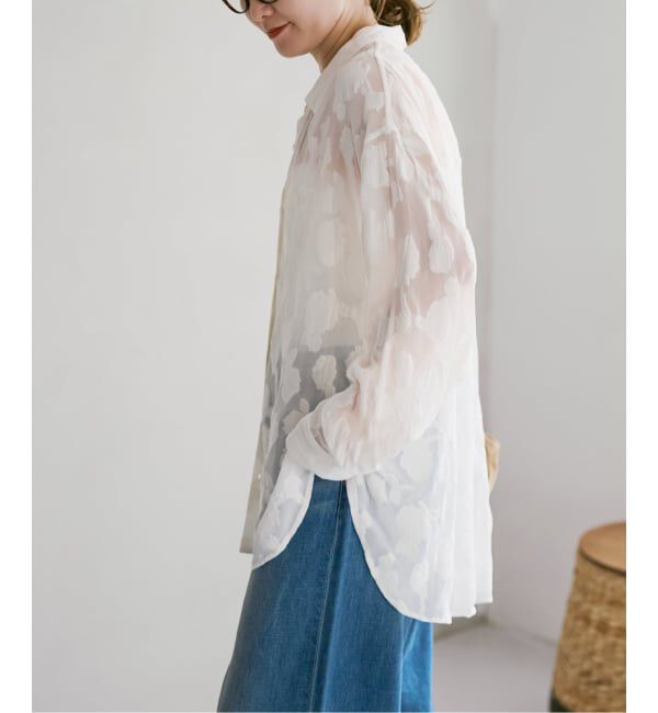 Spick and Span「《予約》HYU フラワージャガードシャツ」|シャツ・ブラウス|