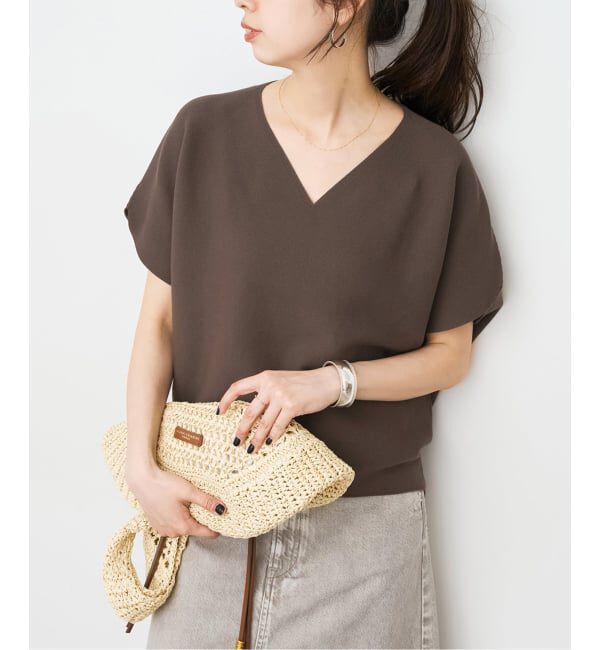 Spick and Span「《手洗い可 / 予約》CO/PE コンフォートフレンチプルオーバー」|ニット・セーター|ブラウン