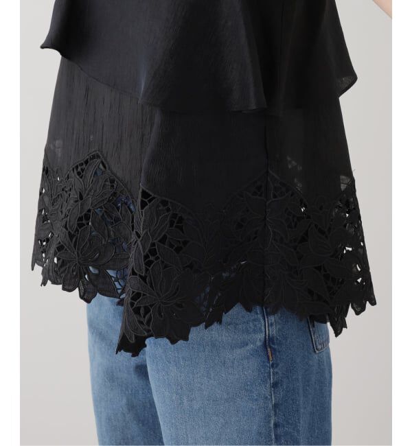  「【洗える】カットワークキャミトップス」|シャツ・ブラウス|