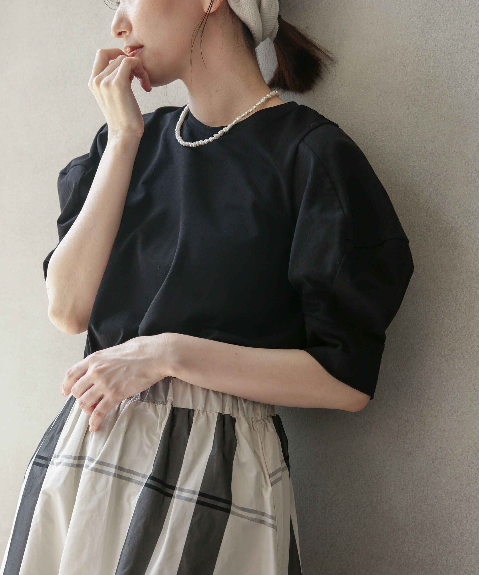 nano･universe「LB.03/Repurフォルムスリーブカットトップス」|Tシャツ・カットソー|