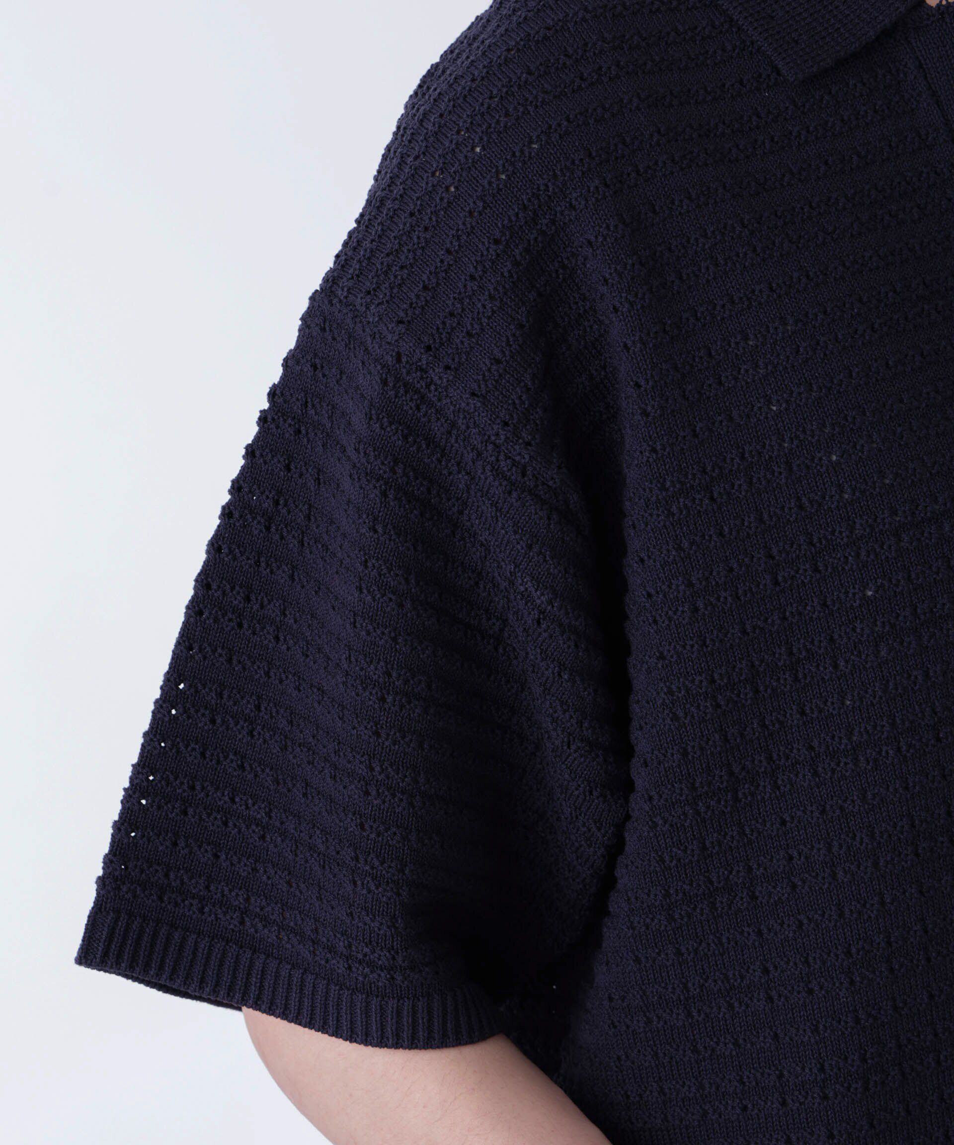 nano･universe「アイレットジャガードボーダーポロシャツ 半袖」|Tシャツ・カットソー|