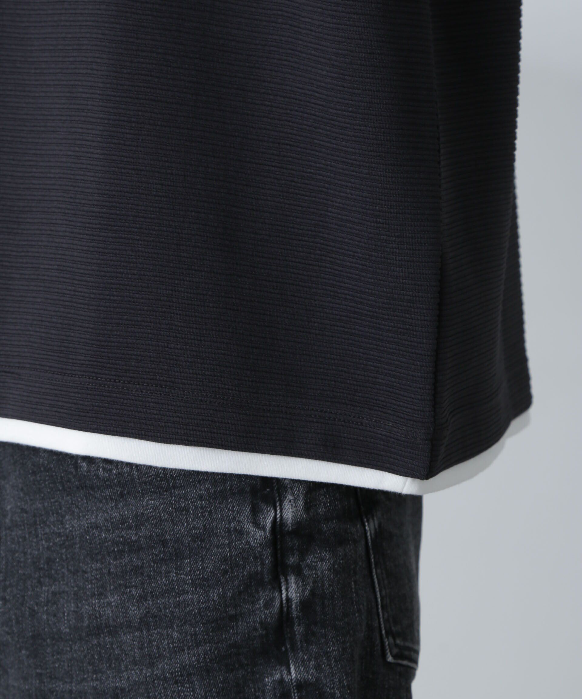 nano･universe「ガーターフェイクレイヤードTシャツ 半袖」|Tシャツ・カットソー|