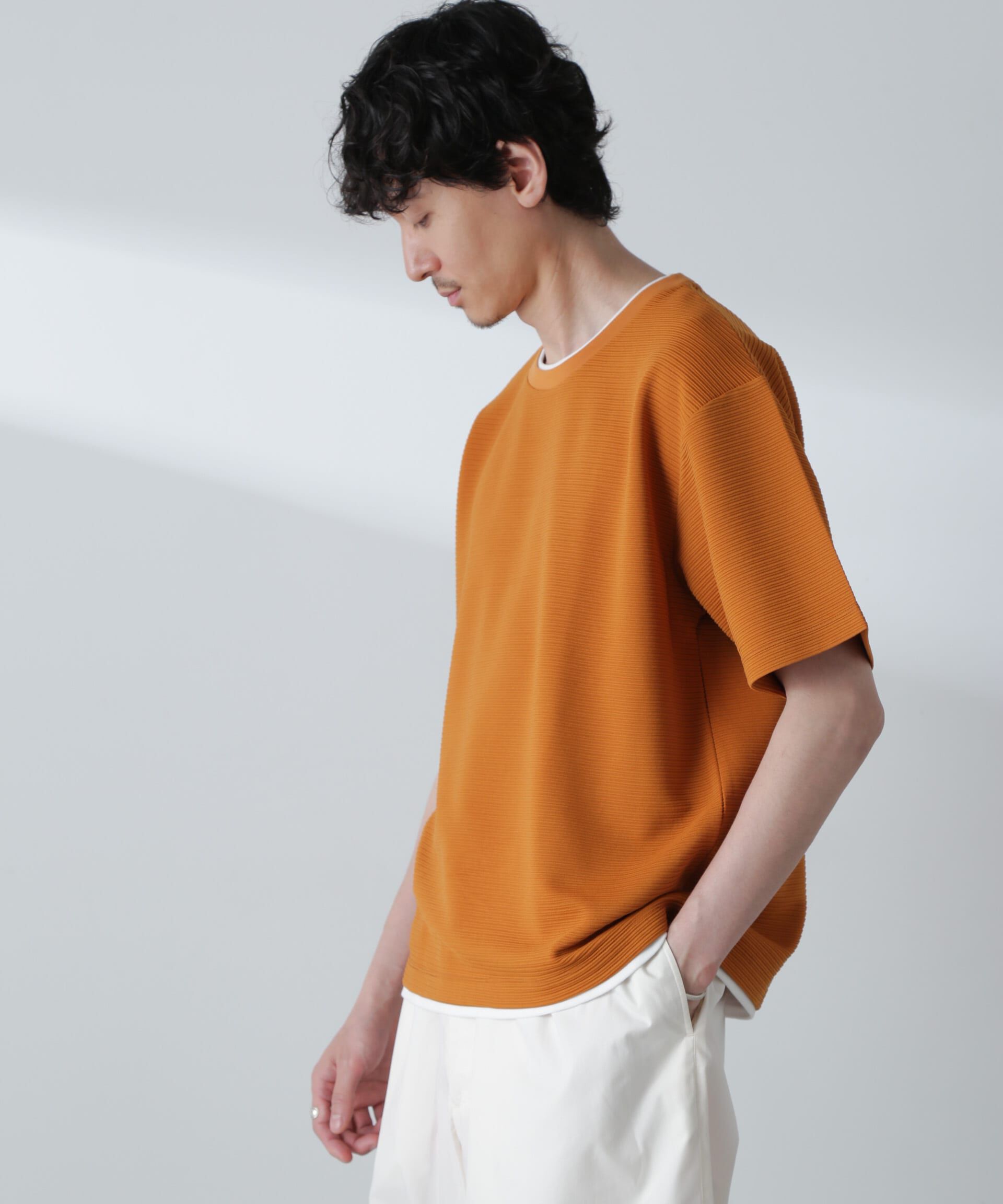 nano･universe「ガーターフェイクレイヤードTシャツ 半袖」|Tシャツ・カットソー|