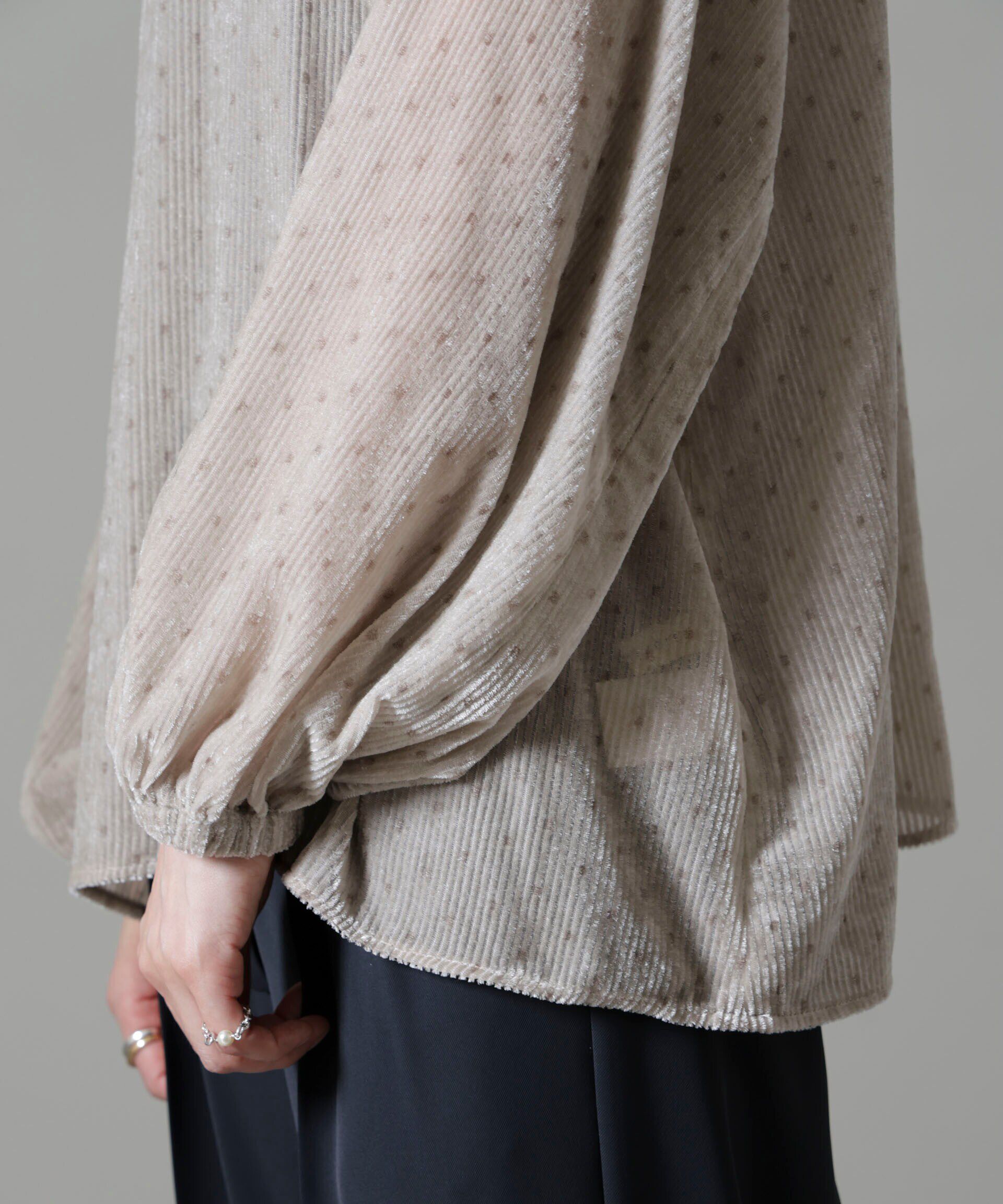 nano･universe「ストライプベロア前後2WAYブラウス」|シャツ・ブラウス|