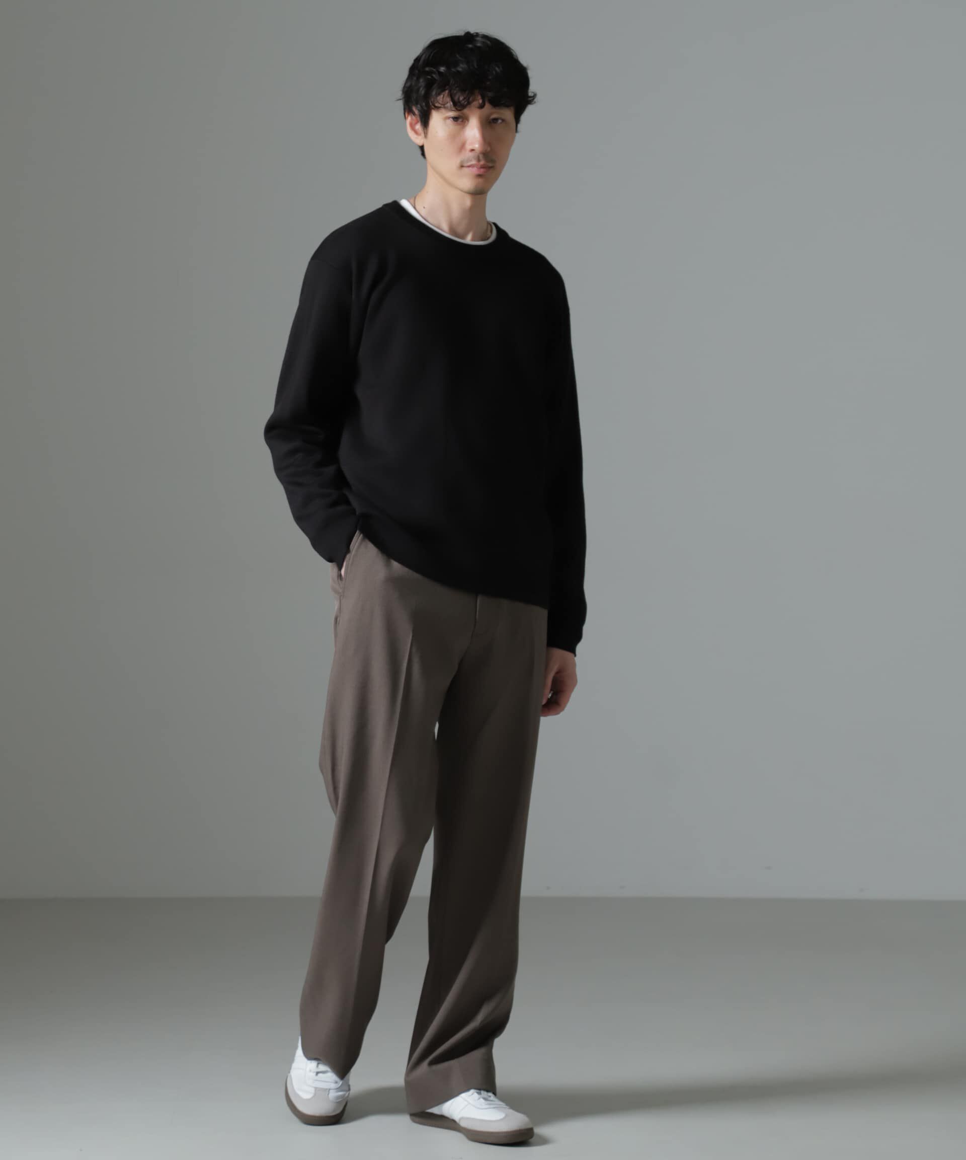 nano･universe「タスマニアミックス ミラノリブリラックスクルーネックニット」|ニット・セーター|