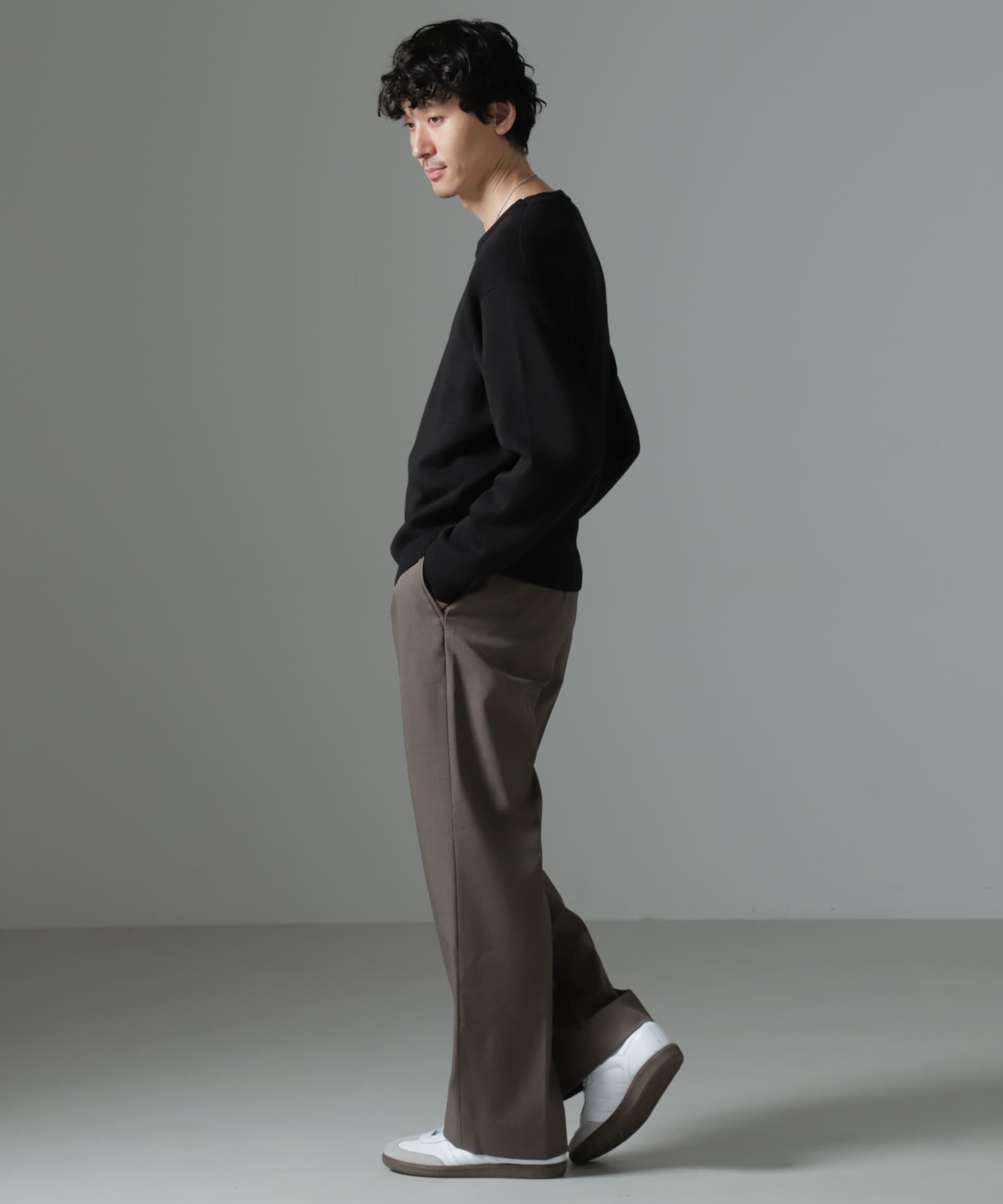 nano･universe「タスマニアミックス ミラノリブリラックスクルーネックニット」|ニット・セーター|