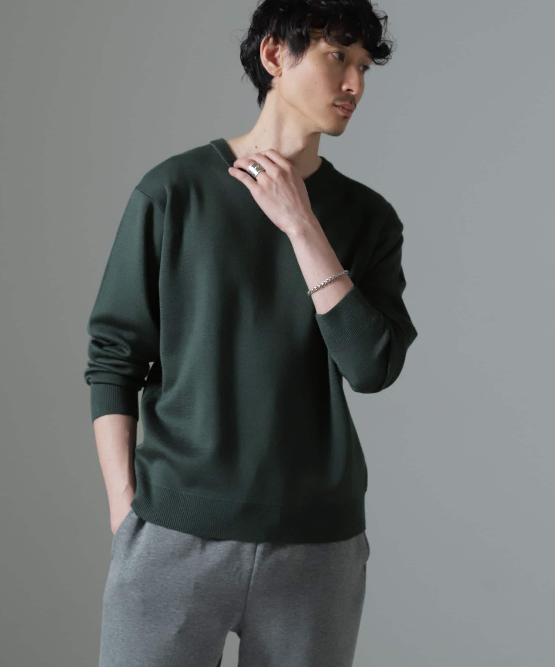 nano･universe「タスマニアミックス ミラノリブリラックスクルーネックニット」|ニット・セーター|