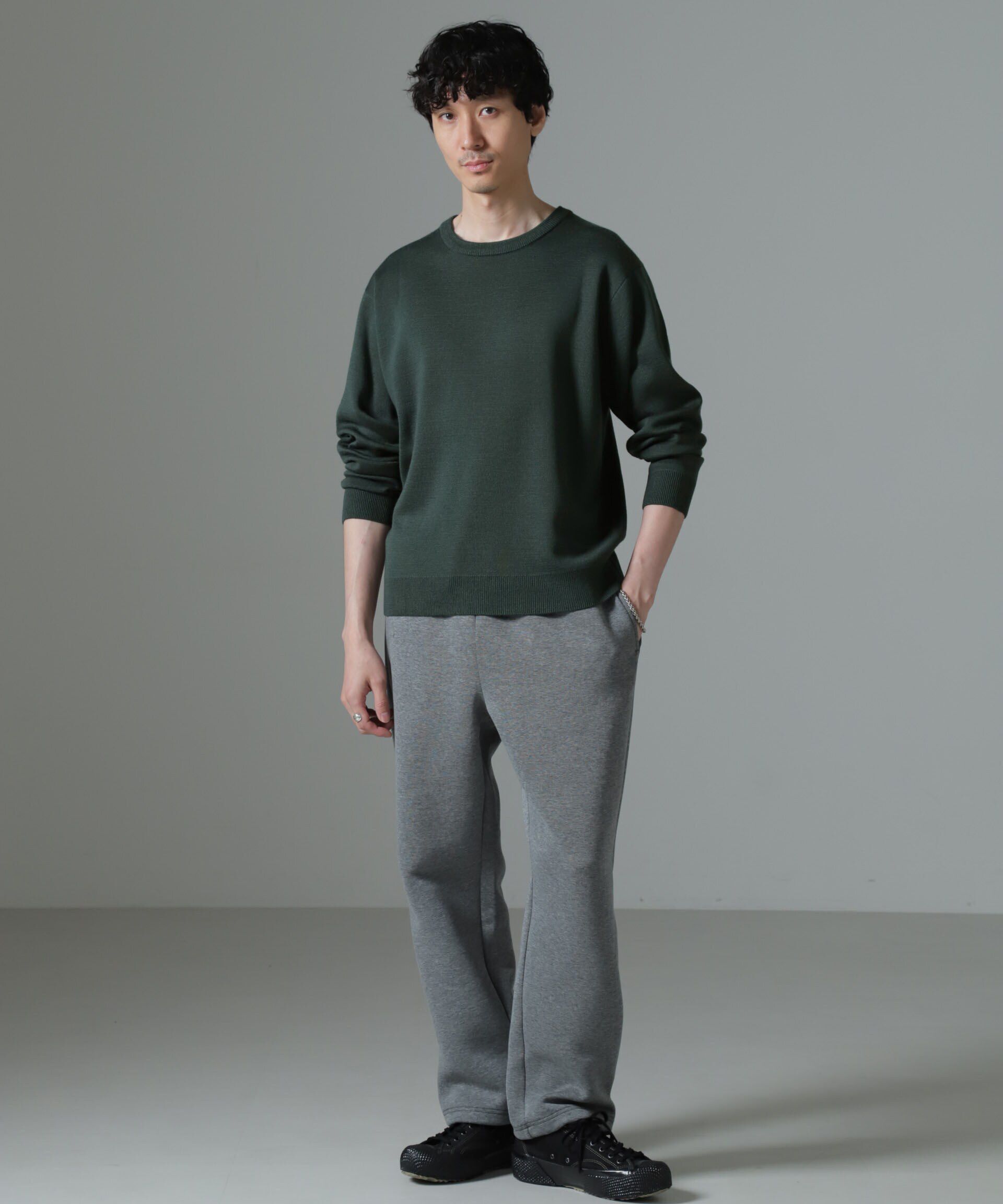 nano･universe「タスマニアミックス ミラノリブリラックスクルーネックニット」|ニット・セーター|