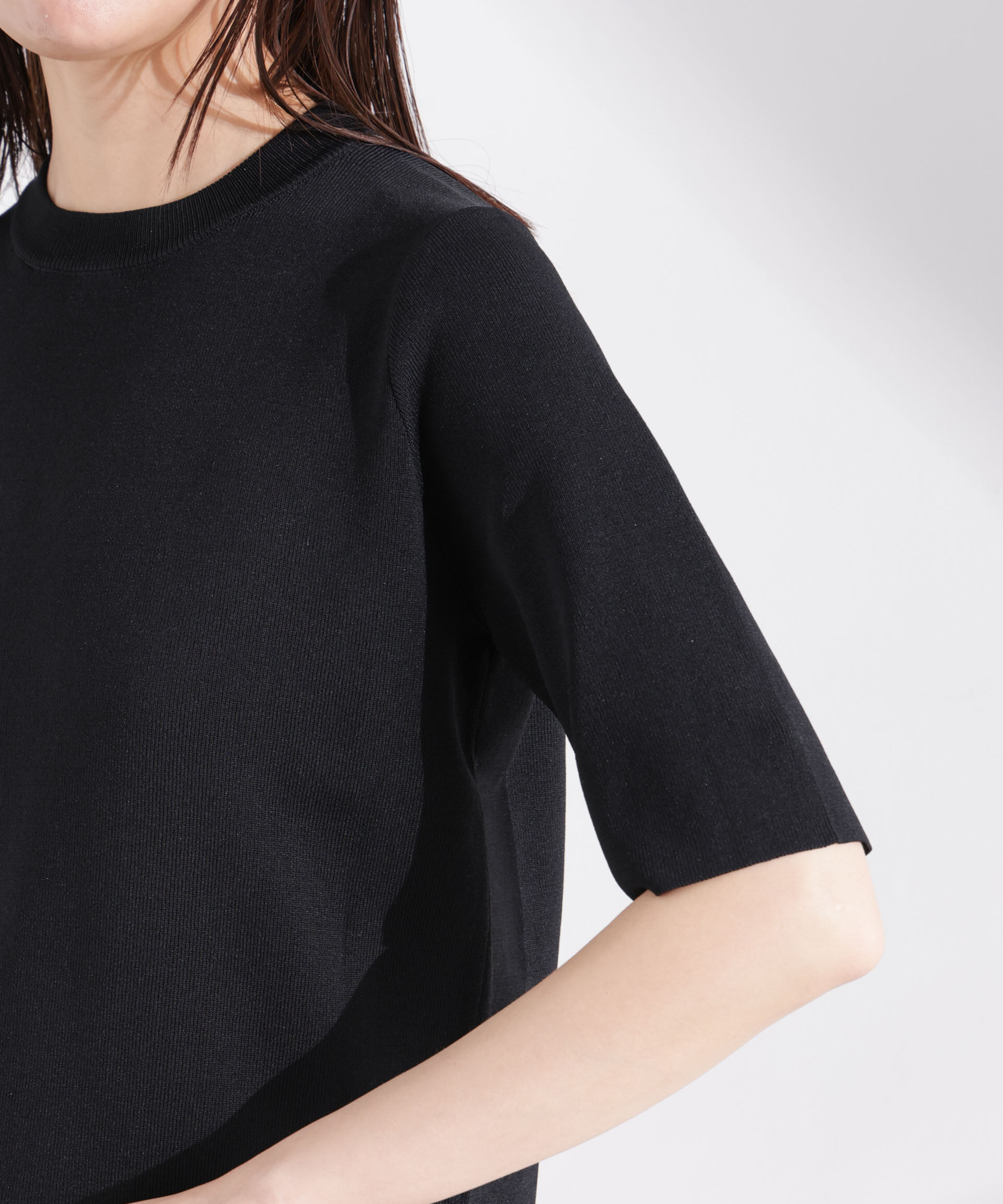 nano･universe「洗濯機洗い可UVカット接触冷感半袖ニット」|ニット・セーター|