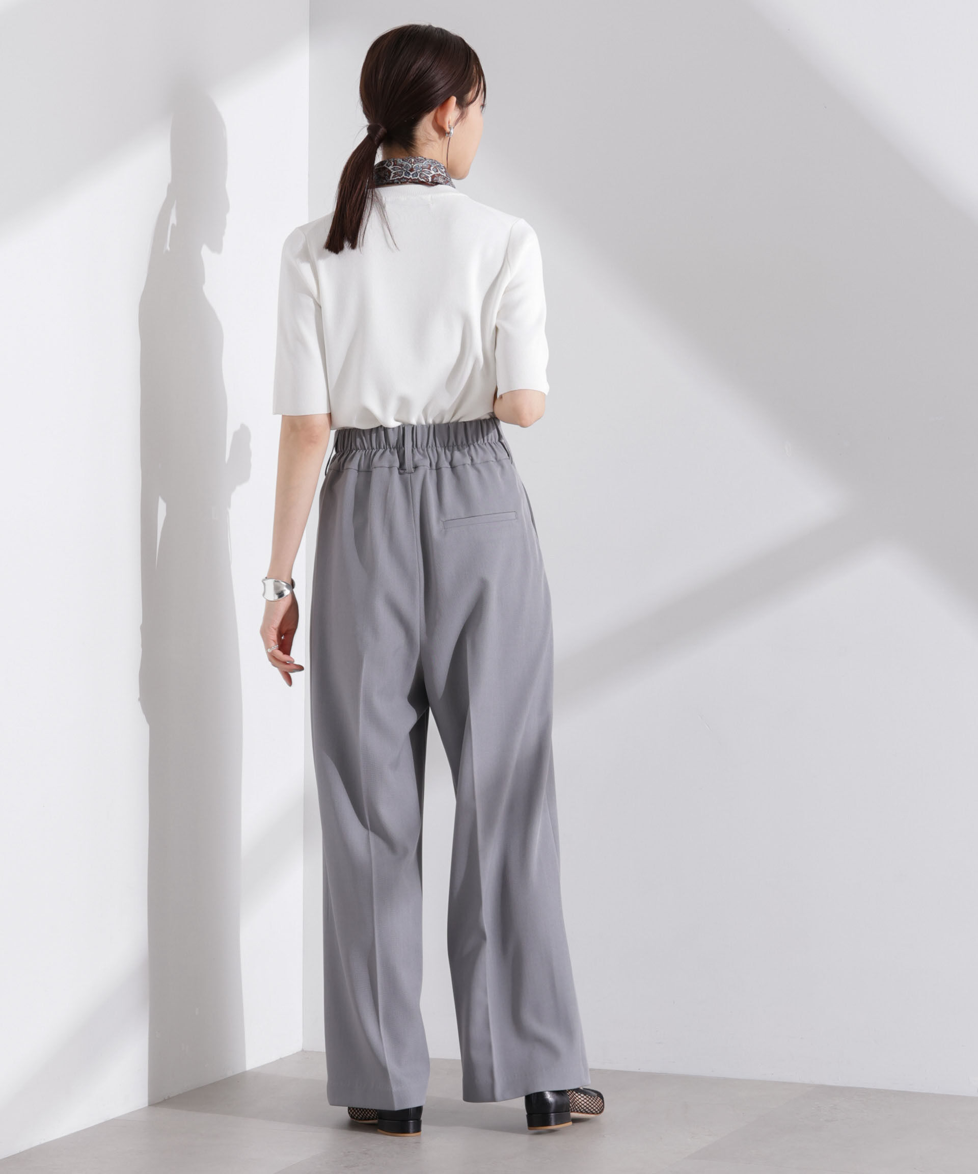 nano･universe「洗濯機洗い可UVカット接触冷感半袖ニット」|ニット・セーター|