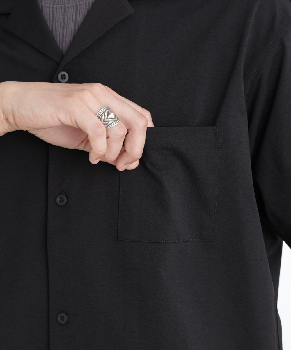 nano･universe「ドライジャージーオープンカラーシャツ 半袖(セットアップ可)」|シャツ・ブラウス|