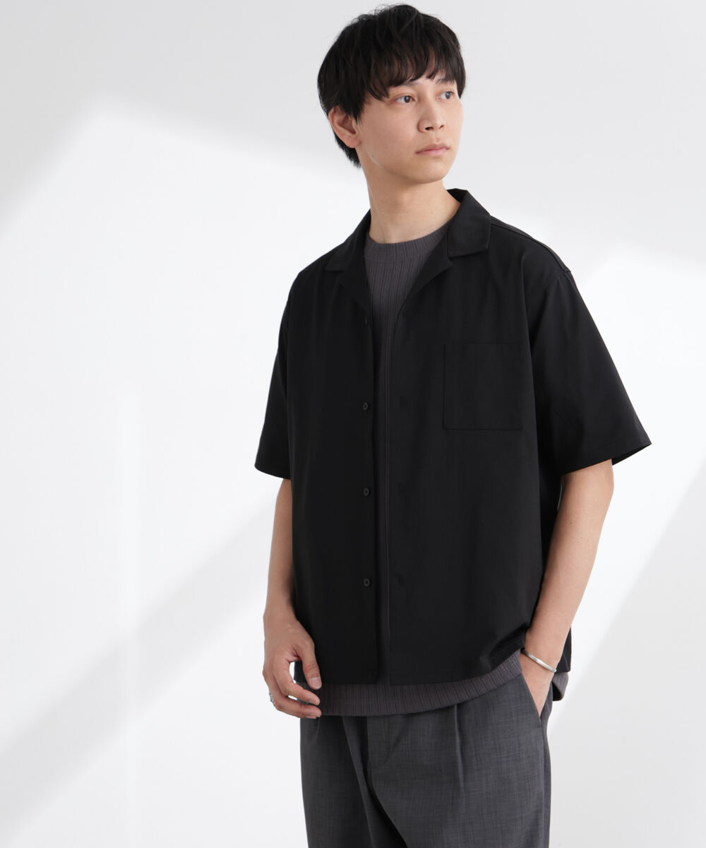 nano･universe「ドライジャージーオープンカラーシャツ 半袖(セットアップ可)」|シャツ・ブラウス|