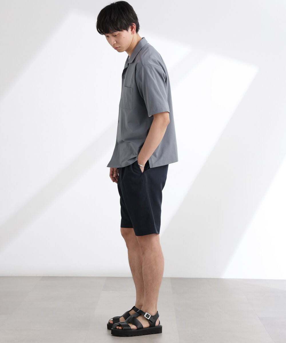 nano･universe「ドライジャージーオープンカラーシャツ 半袖(セットアップ可)」|シャツ・ブラウス|