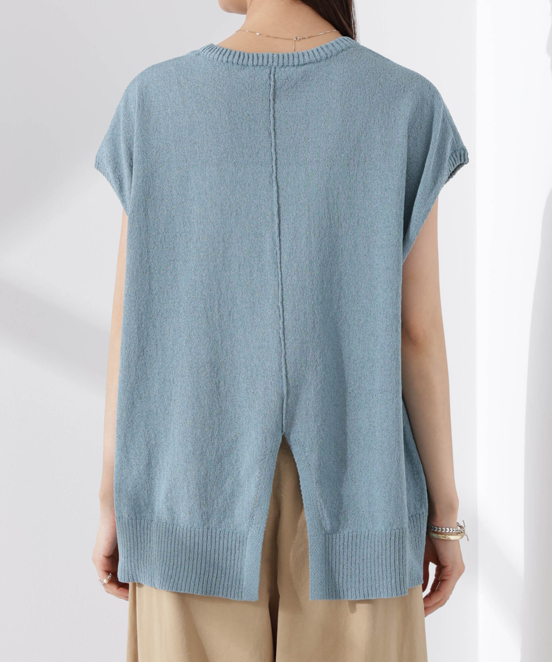 nano･universe「バックスリットシアーニットプルオーバー」|ニット・セーター|